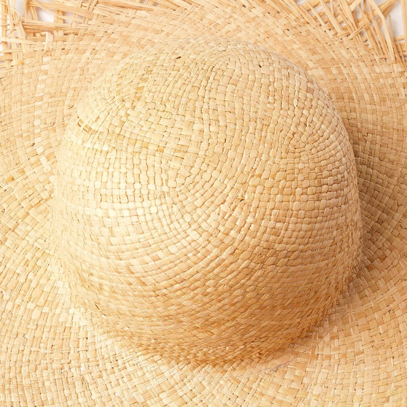 Boho Hat, Sun Hat, Beach Hat, Wide Brim Hat, Straw Hat, Beige Hawai