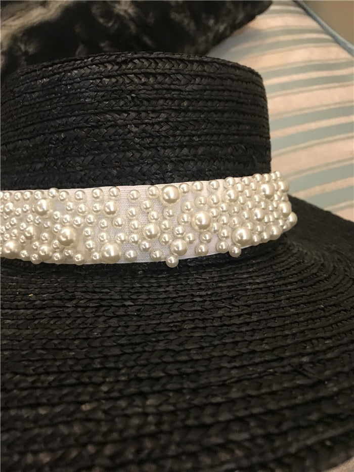 Boho Hat, Sun Beach Hat, Straw Bucket Hat, White Peal