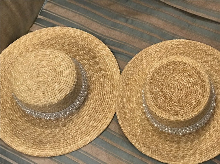Boho Hat, Sun Beach Hat, Straw Bucket Hat, White Peal