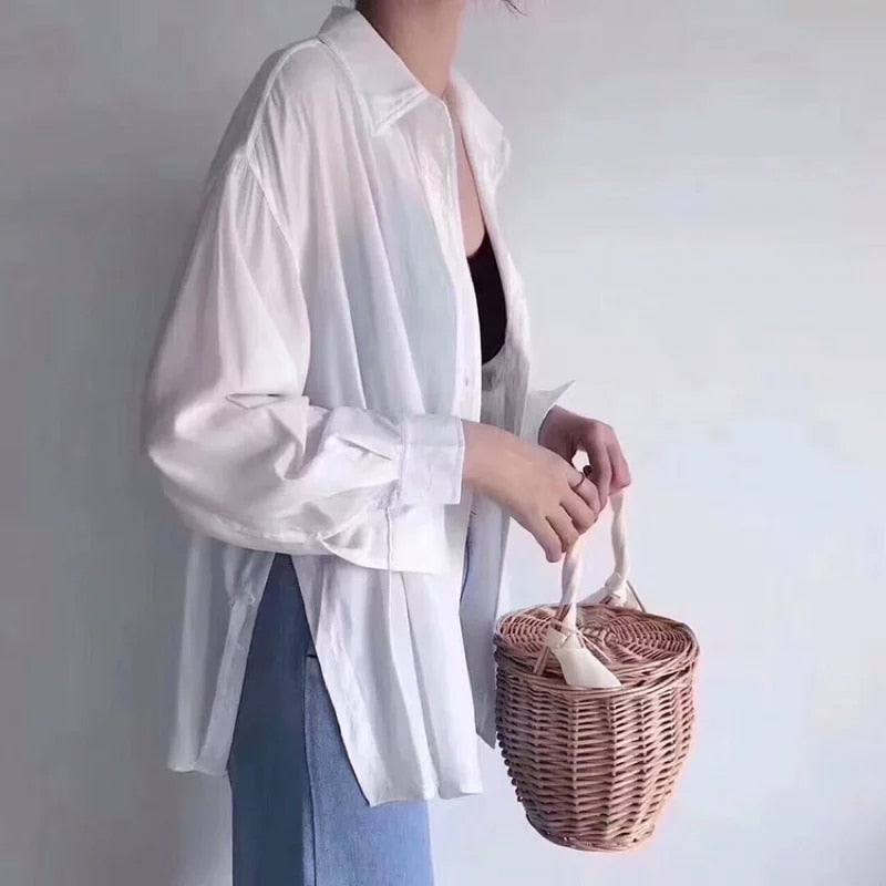 Boho Bag, Woven Straw Bag, Rattan Bag, Mini Wicker Basket Bag, Marry Brown and Beige