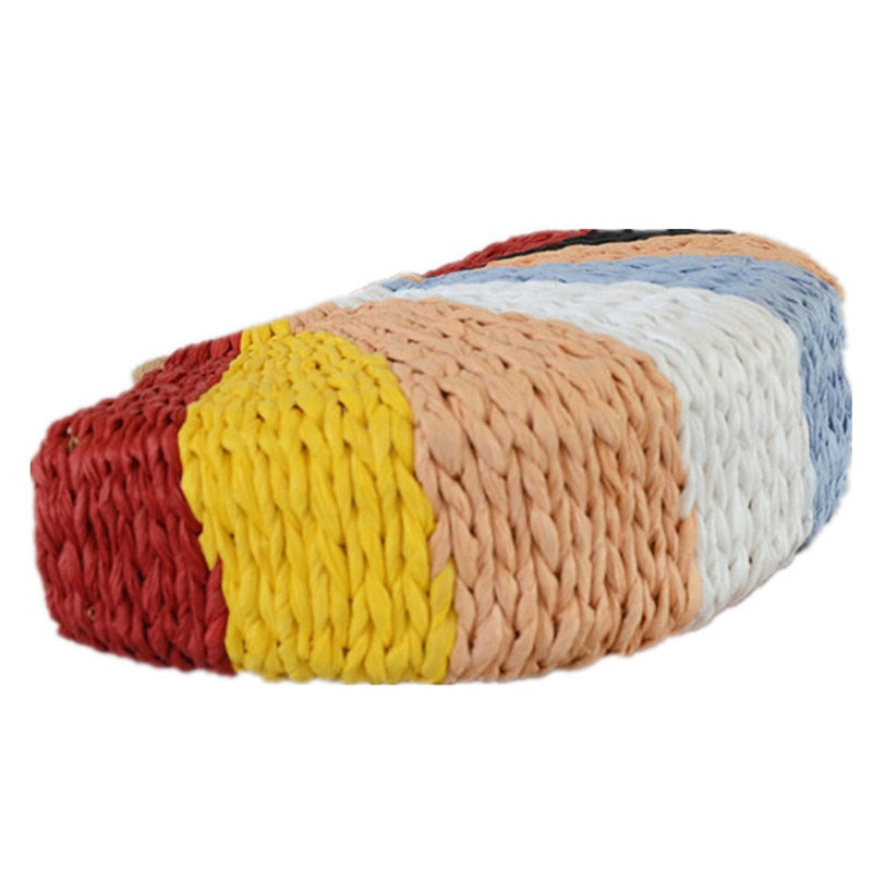 Boho Bag, Woven Rope Handbag, Alba Yellow Blue