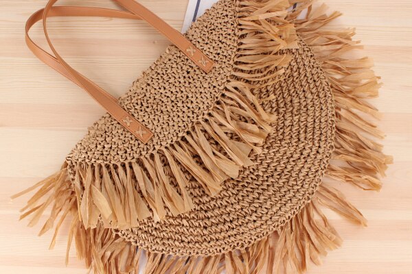 Boho Bag, Woven Straw Handbag, Rosalyn Tote