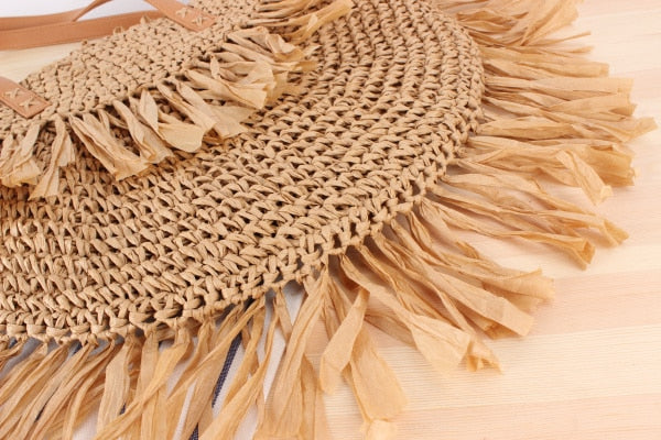 Boho Bag, Woven Straw Handbag, Rosalyn Tote