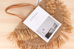Boho Bag, Woven Straw Handbag, Rosalyn Tote