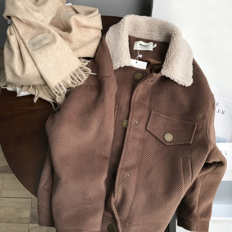 Boho Winter Coat, Fur Coat, Faux Fox Fur, Mayumi in Brown Caramel