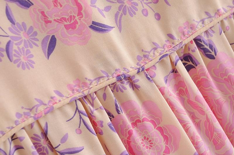 Gown Dress, Boho Maxi Dress, Loose Dress, Pink Spring Rosy