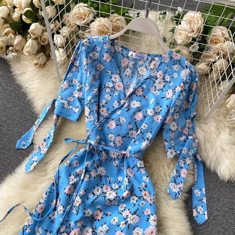 Vintage Dress, Boho Midi Dress, Dress, Wrap Dress, Flower Child Iris Purple