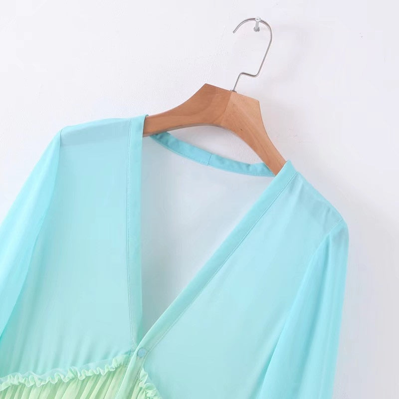 Boho Maxi Dress, Gown, Beach Robe, Sierra Red Blue Sea and Rain Bow