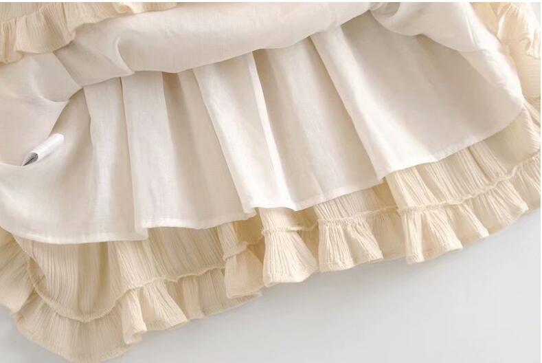 Boho Mini Dress Sundress, Charlotte Beige Apricot