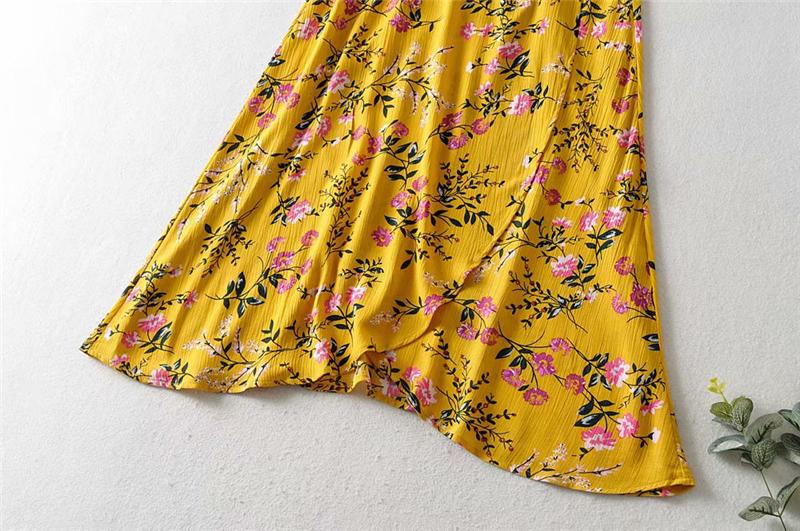 Boho Maxi Dress, Sundress, Wild Floral in Yellow Ducky