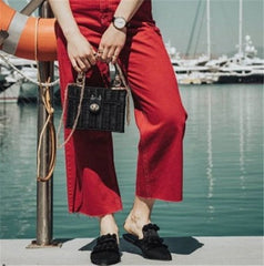 Boho Bag, Woven Straw Bag,  Rattan Bag, Andria in White and Black