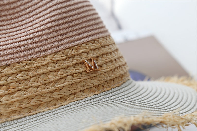 Boho Hat, Sun Hat, Beach Hat, Raffia Hat Hazel Sweet Pink