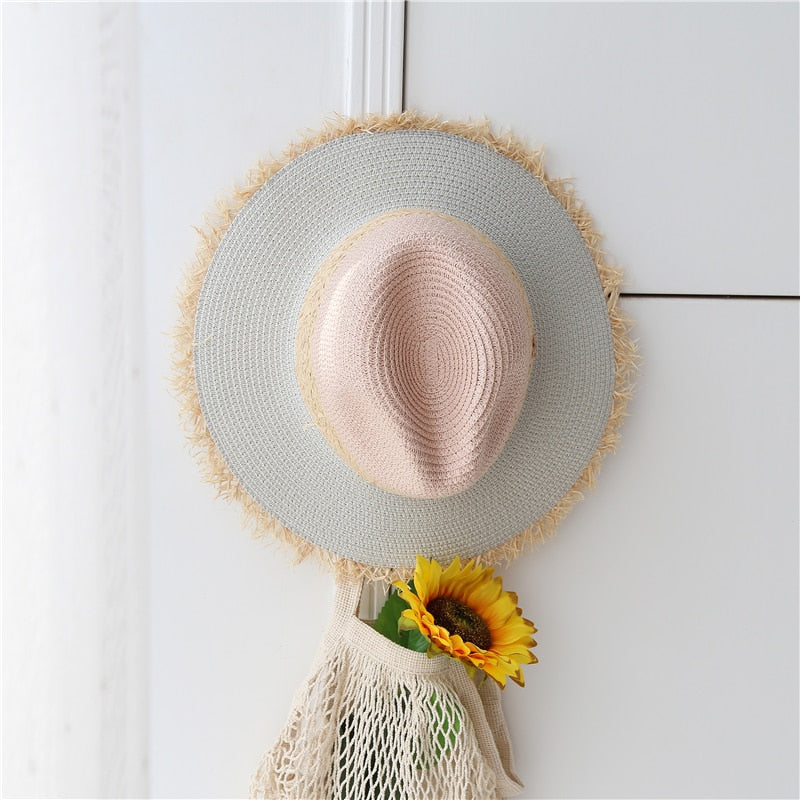 Boho Hat, Sun Hat, Beach Hat, Raffia Hat Hazel Sweet Pink