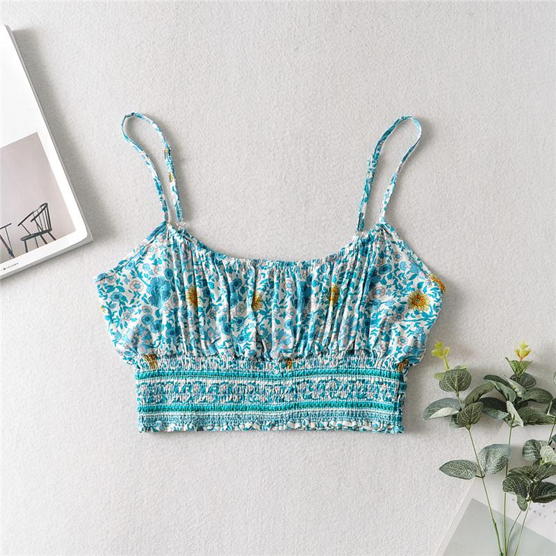 Boho Two Piece Set, Two Piece Pants Set, Wild Floral in Blue