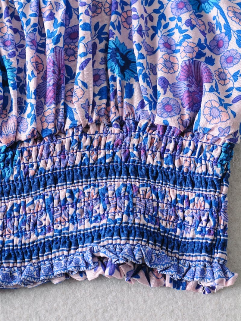 Boho Two Piece Set, Two Piece Pants Set, Wild Floral in Purple