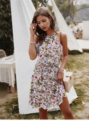 Boho Mini Dress  Sundress, Wild Lily in White