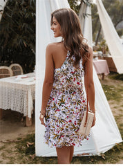 Boho Mini Dress  Sundress, Wild Lily in White