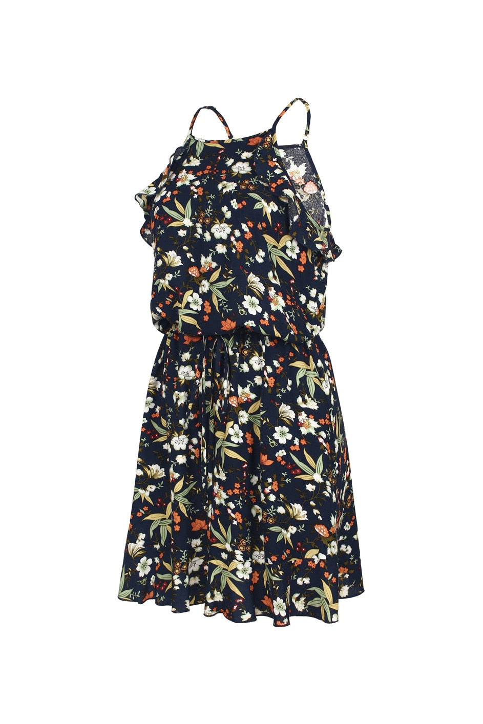 Boho Mini Dress  Sundress, Wild Lily in Navy Blue