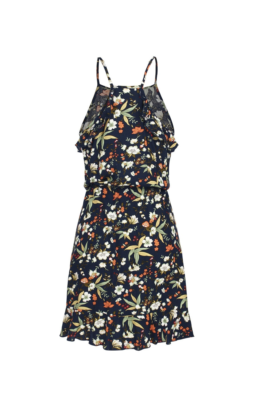 Boho Mini Dress  Sundress, Wild Lily in Navy Blue