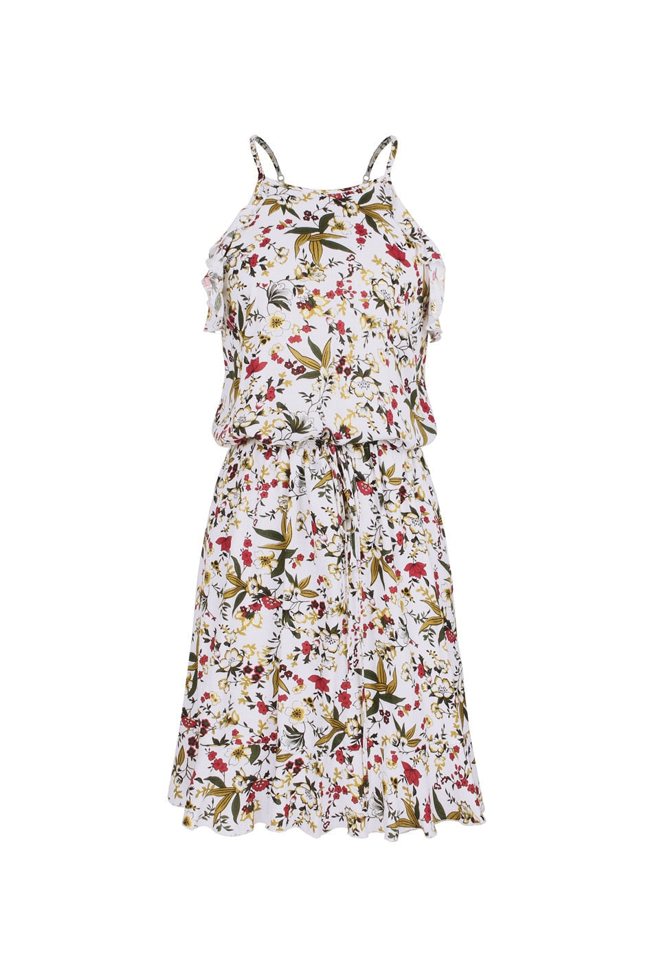 Boho Mini Dress  Sundress, Wild Lily in White