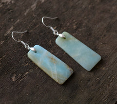 Boho Earrings, Dangle Earrings, Maya Blue Amazonite