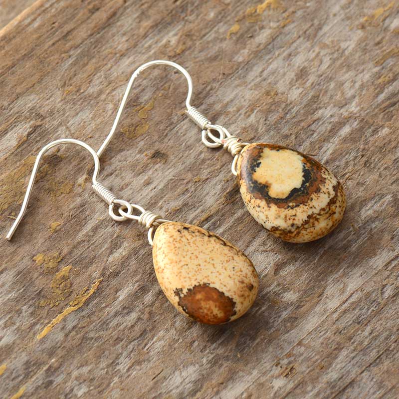 Boho Earrings, Dangle Earrings, Blue Faceted Amazonite