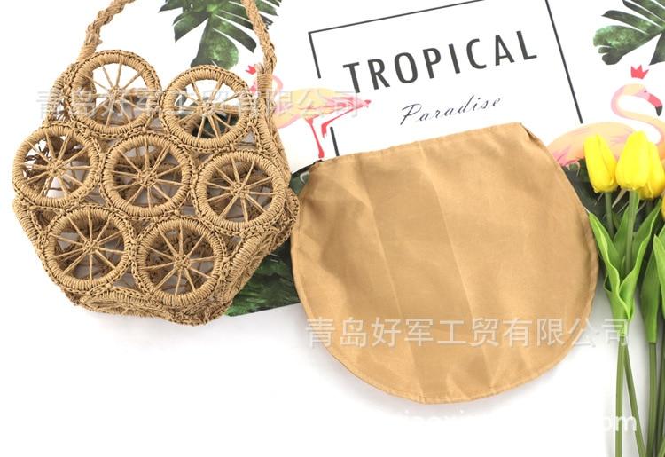 Boho Bag, Woven Rope Handbag, Rattan Bag, Bartley in Brown and Beige
