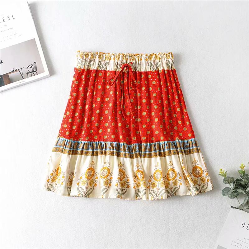 Boho Two Piece Set, Two Piece Skirt Set, Wild Boho in Red