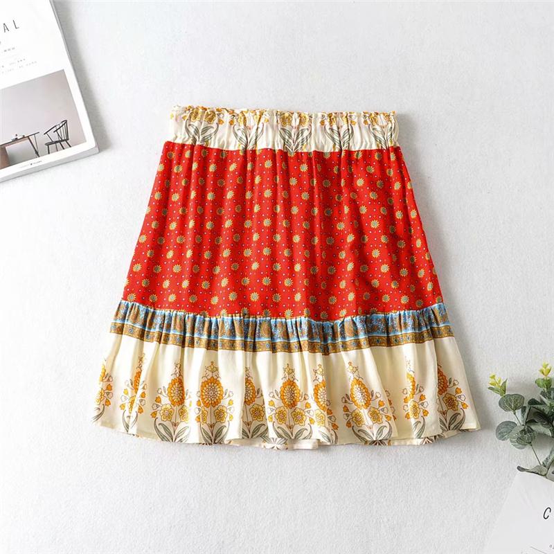 Boho Two Piece Set, Two Piece Skirt Set, Wild Boho in Red