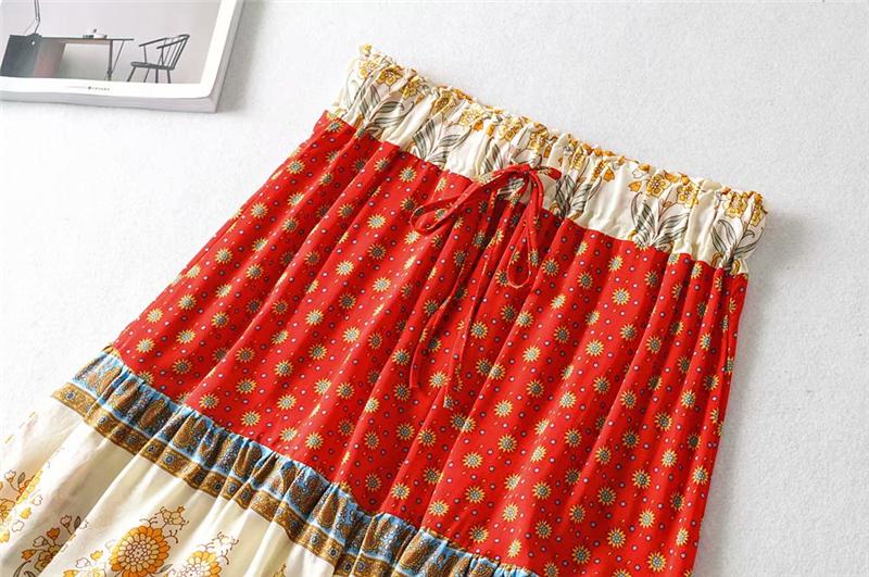 Boho Two Piece Set, Two Piece Skirt Set, Wild Boho in Red