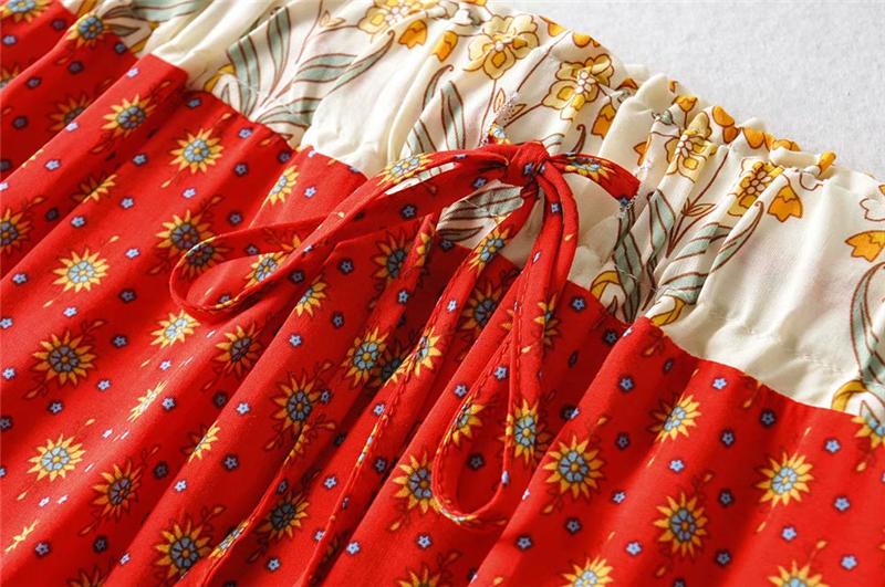 Boho Two Piece Set, Two Piece Skirt Set, Wild Boho in Red