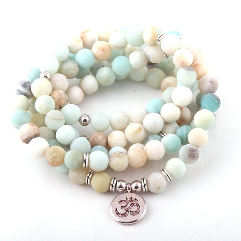 Boho Bracelet, RH Yoga Bracelet, Amazonite Natural Green Stone