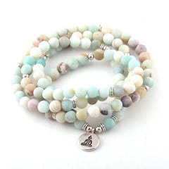 Boho Bracelet, RH Yoga Bracelet, Amazonite Natural Green Stone