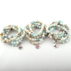 Boho Bracelet, RH Yoga Bracelet, Amazonite Natural Green Stone