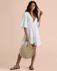 Boho Boho Mini Dress, Beach Dress, Cover up Dress,  White Tunic Linda