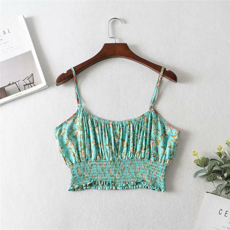 Boho Two Piece Set, Two Piece Pants Set, Wild Floral in Mint Green