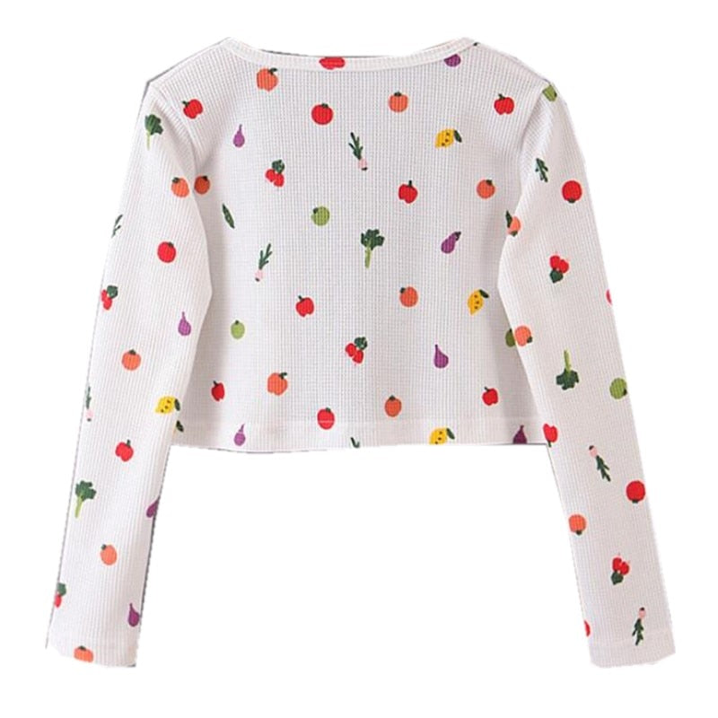 Boho Two Piece Set, Cardigan and  Dress, White Mix Fruit
