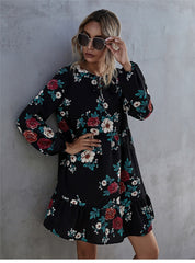 Boho Mini Dress Black Scarlett