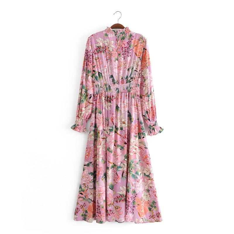 Boho Maxi Dress, Pink Rose