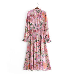Boho Maxi Dress, Pink Rose