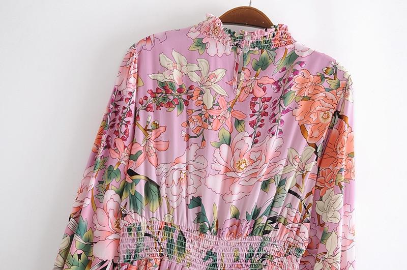 Boho Maxi Dress, Pink Rose