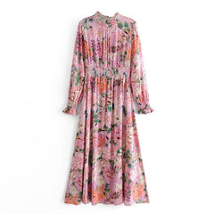 Boho Maxi Dress, Pink Rose