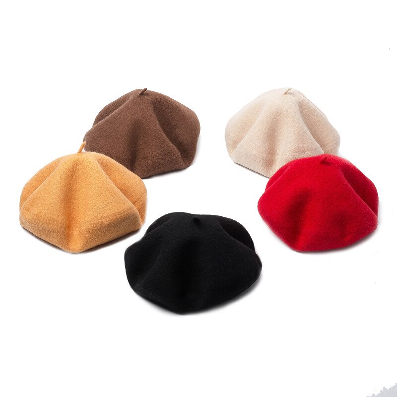 Boho Hat, Beret Hat, Artist Beanie Hat in Black, Beige and 28 colors