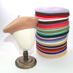 Boho Hat, Beret Hat, Artist Beanie Hat in Black, Beige and 28 colors
