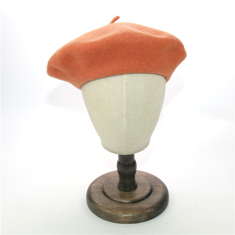 Boho Hat, Beret Hat, Artist Beanie Hat in Black, Beige and 28 colors