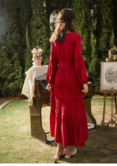 Boho Maxi Dress, Red Cloud