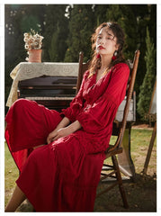 Boho Maxi Dress, Red Cloud