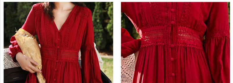 Boho Maxi Dress, Red Cloud