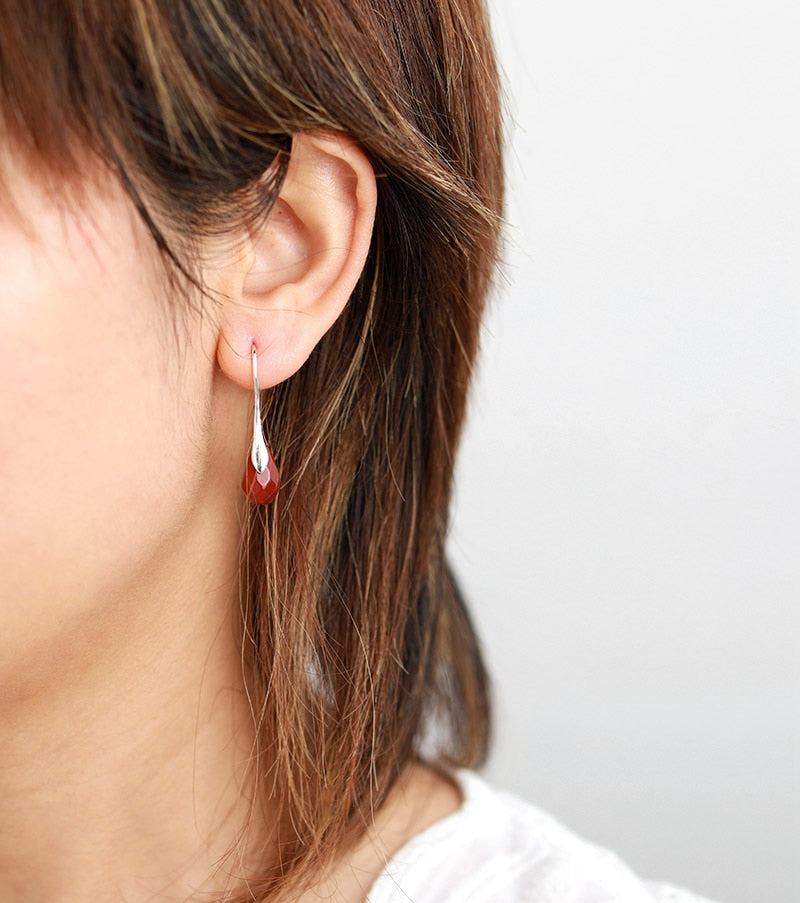 Boho Earrings, Dangle Earrings, Purple Amethyst and Red Jasper