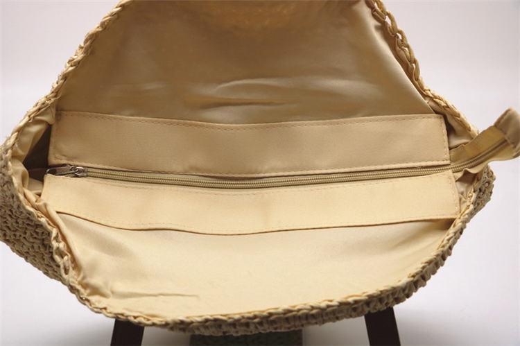 Boho Bag, Woven  Straw Rope Tote Bag, Brown and Ivory Helen (2 sizes)